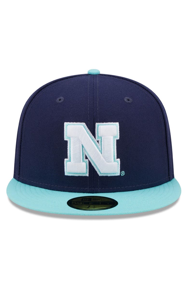 Men's New Era Navy/Light Blue Nebraska Huskers 59FIFTY Fitted Hat, Alternate, color, Navy