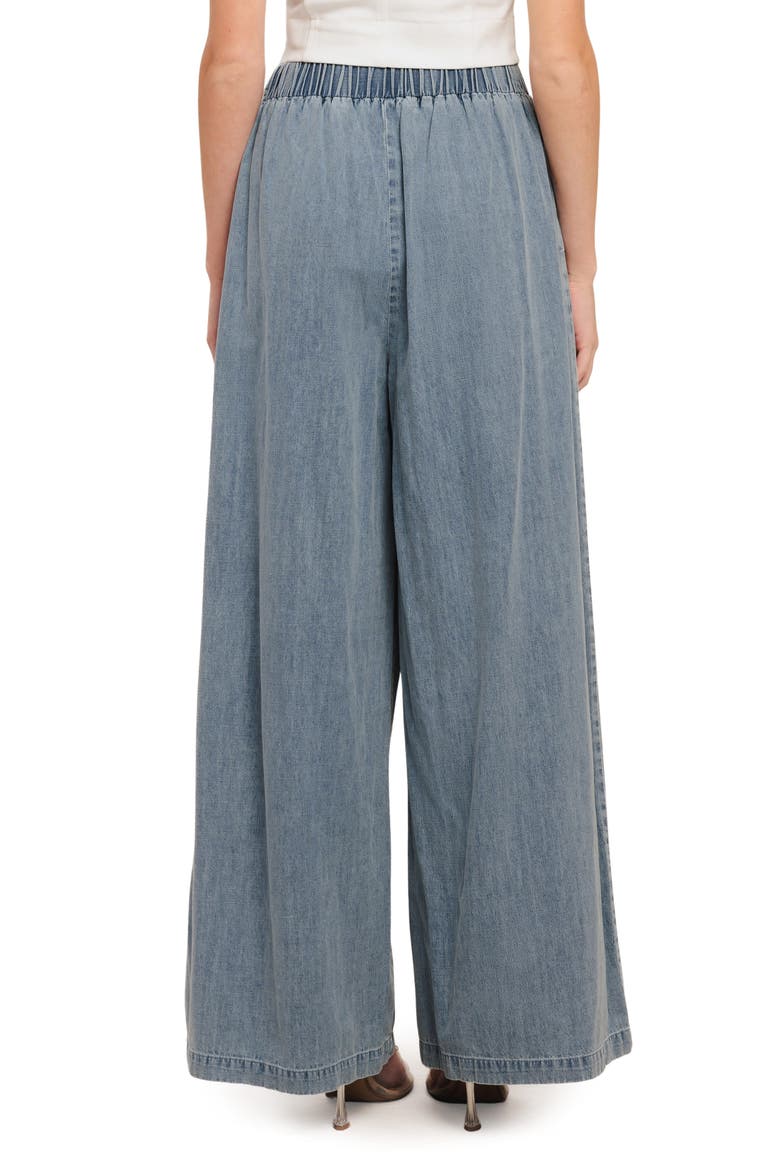 Pleated Wide Leg Pants, Alternate, color, LIGHT INDIGO