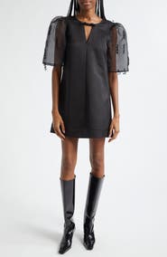 Ganni Fringe Detail Organza Minidress