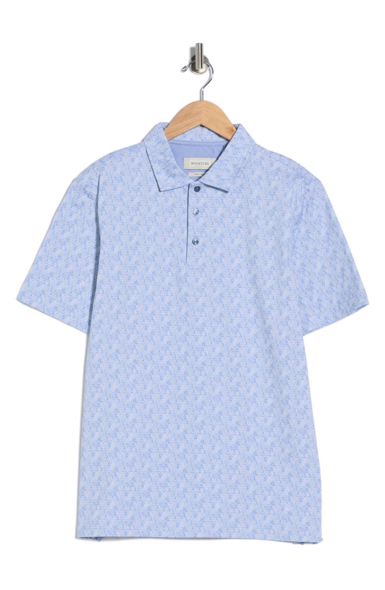 Bugatchi OoohCotton<sup>®</sup> Printed Polo, Main, color, Air Blue