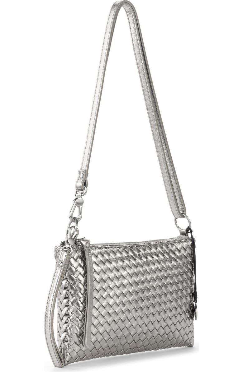 The Sak Vita Hand Woven Leather Crossbody Wristlet, Alternate, color, Pyrite Woven