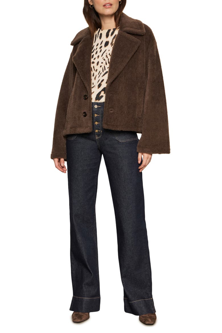 Colette Faux Fur Jacket, Alternate, color, CHOCO CHIP