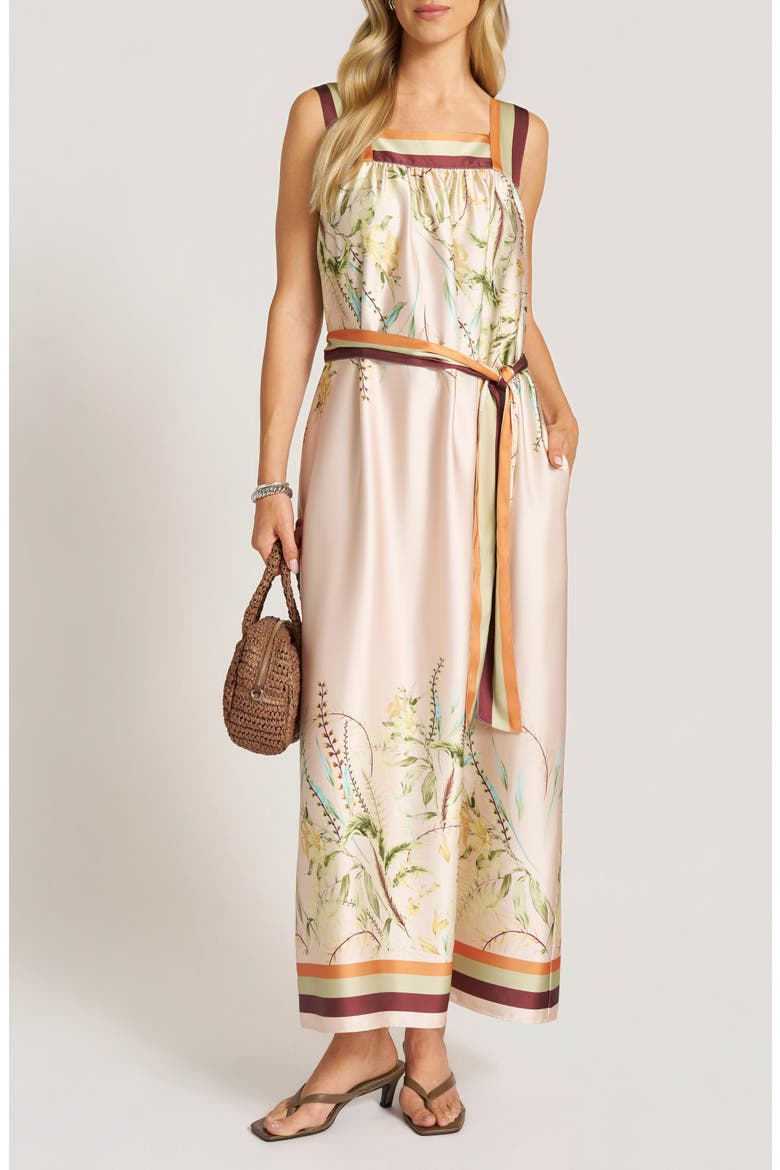 Avira Printed Maxi Dress, Alternate, color, NATURAL