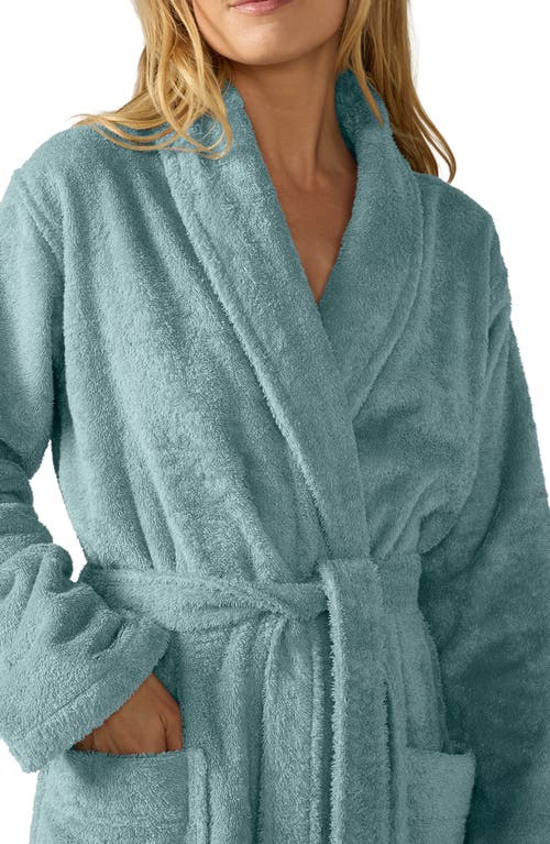 Coyuchi Gender Inclusive Cloud Loom™ Organic Cotton Robe In Blue