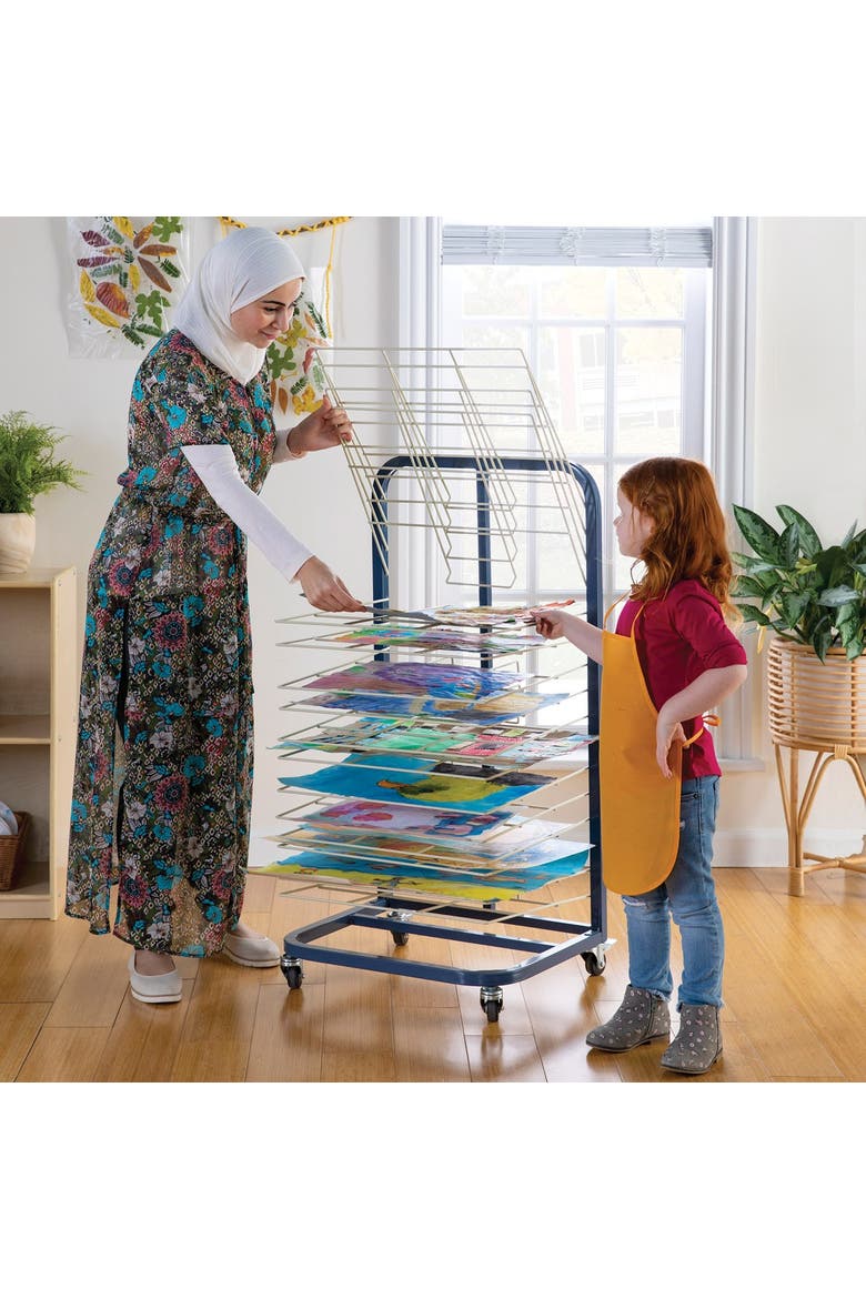Mobile Floor Drying Rack, Alternate, color, Blue