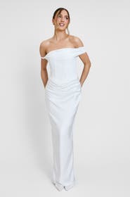 Six Stories Twist Strap Corset Maxi Dress