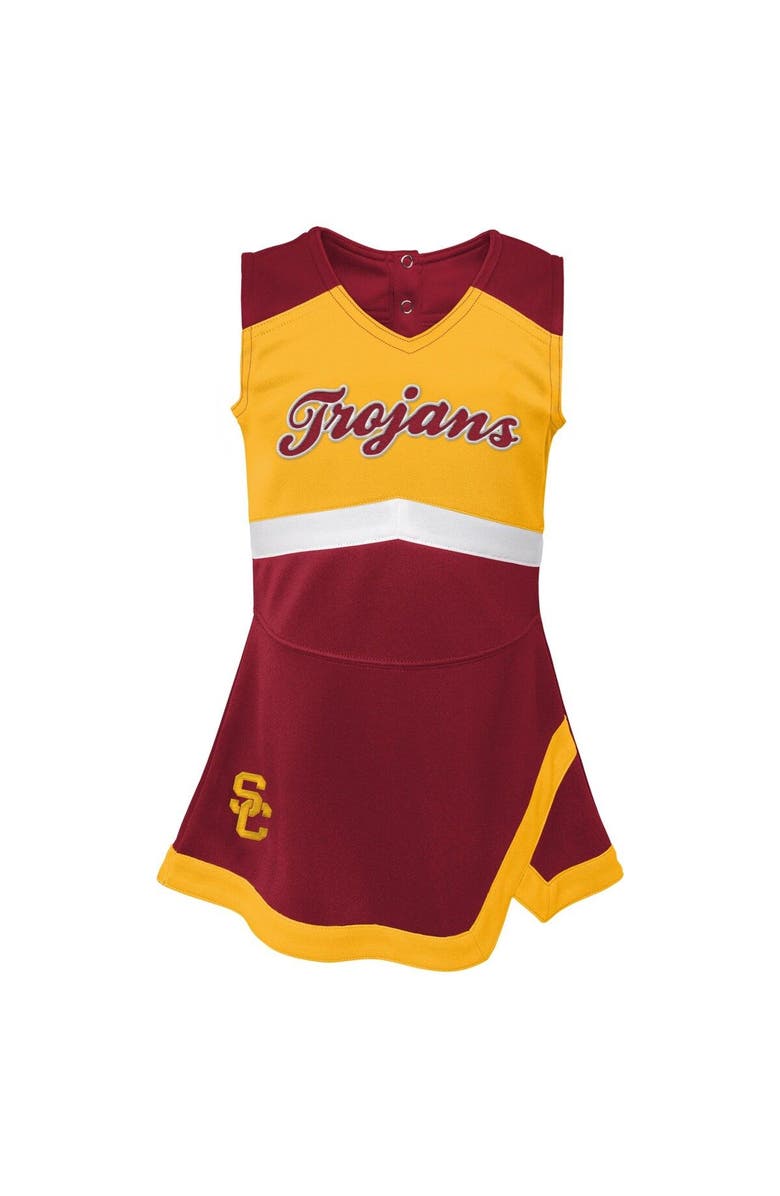 Outerstuff Girls Toddler Cardinal/Gold USC Trojans Two-Piece Cheer Captain Jumper Dress & Bloomers Set, Alternate, color, Cardinal