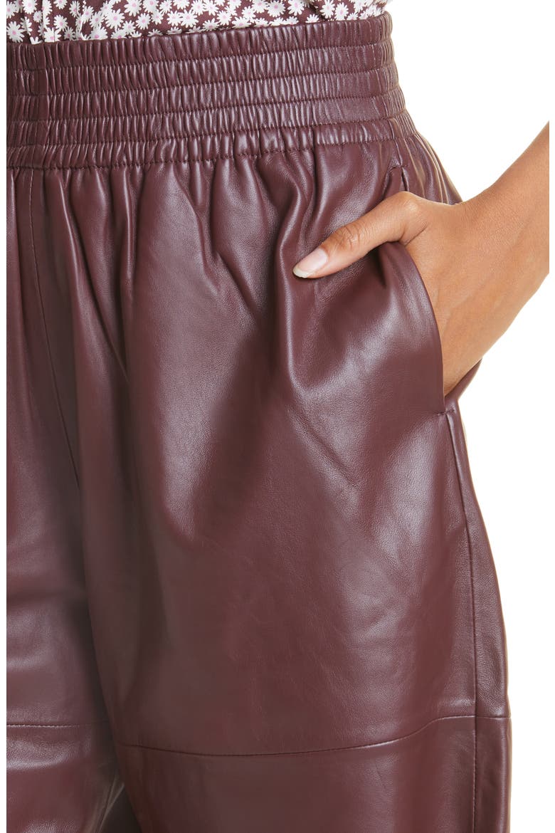 Ariah Leather Bermuda Shorts, Alternate, color, DECADENT CHOCO