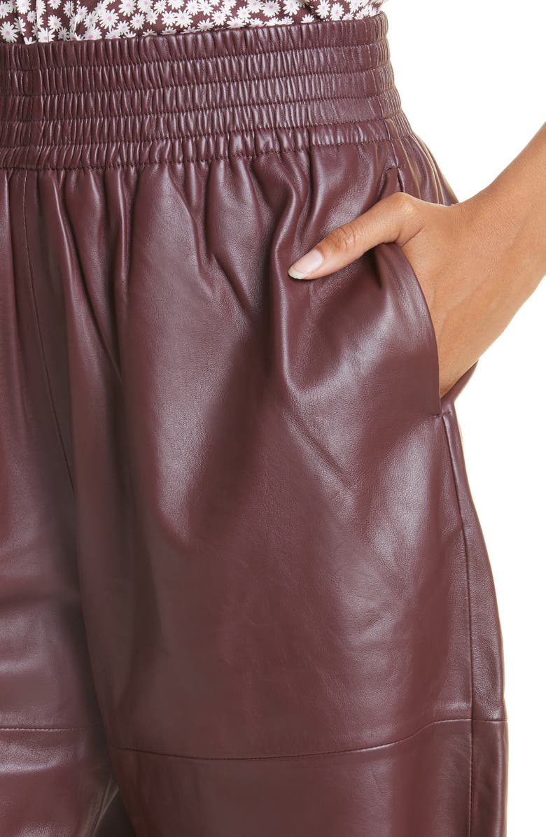 Samsøe Samsøe Ariah Leather Bermuda Shorts, Alternate, color, 