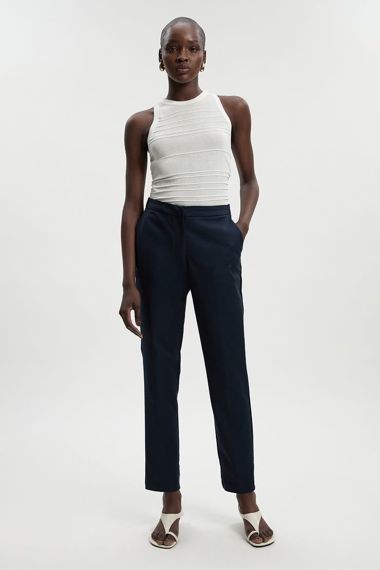 Petite Essential Techno Woven Trousers, Alternate, color, Navy