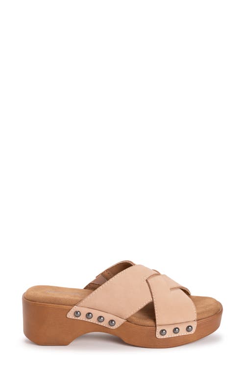Muk Luks Cadence Wedge Sandal In Blush Nubuck