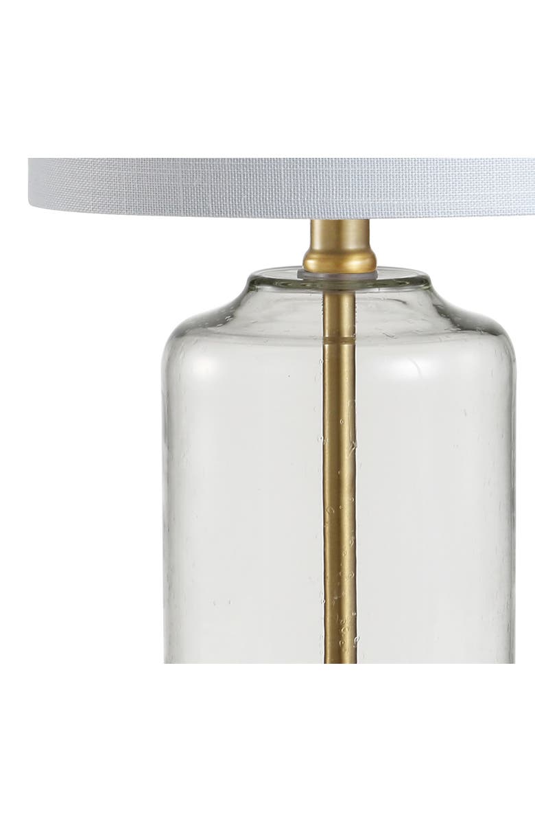 JONATHAN Y Duncan Glass/Metal LED Table Lamp, Alternate, color, Clear/Brass Gold