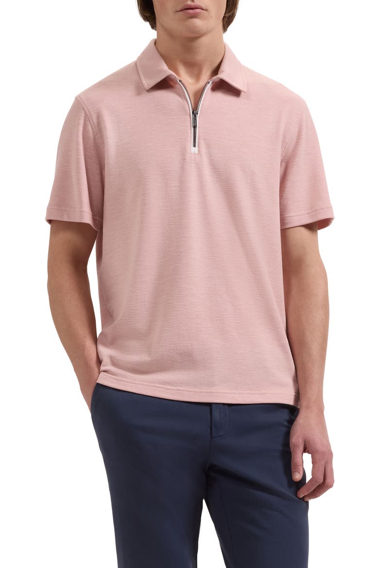 Quarter Zip Polo, Main, color, DUSTY PINK
