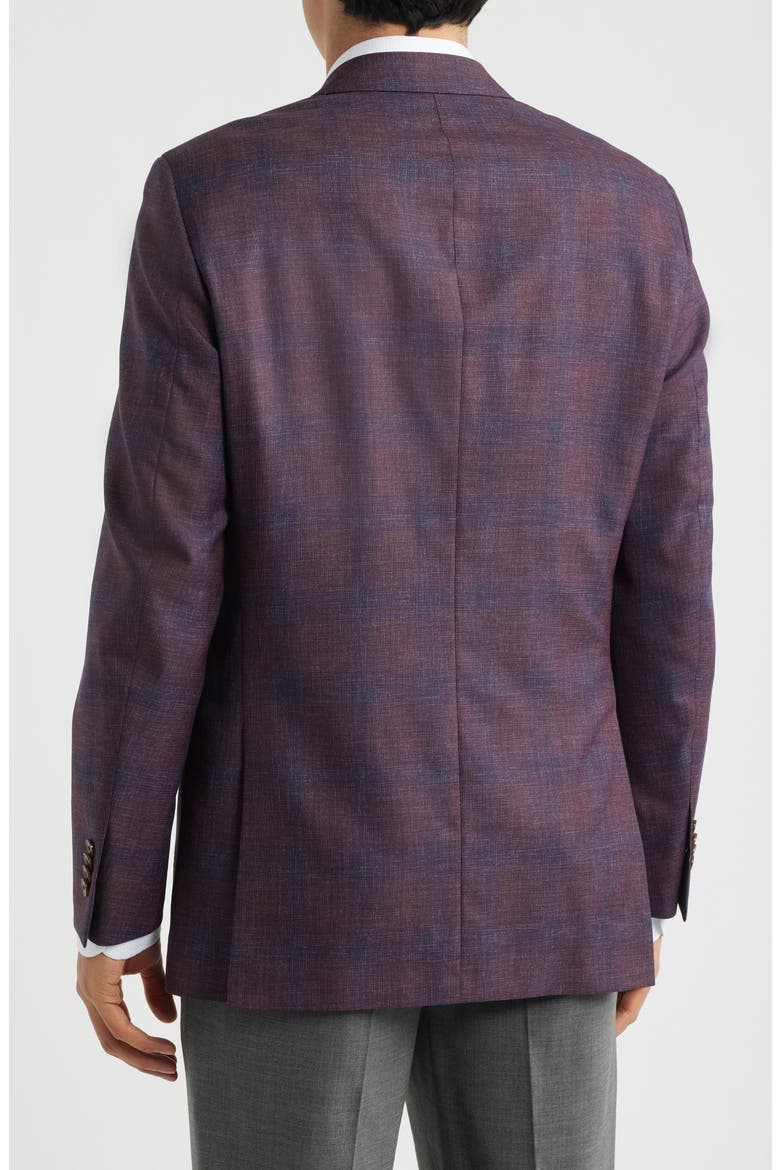 Flynn Classic Fit Dark Red Plaid Wool Sport Coat, Alternate, color, DARK RED