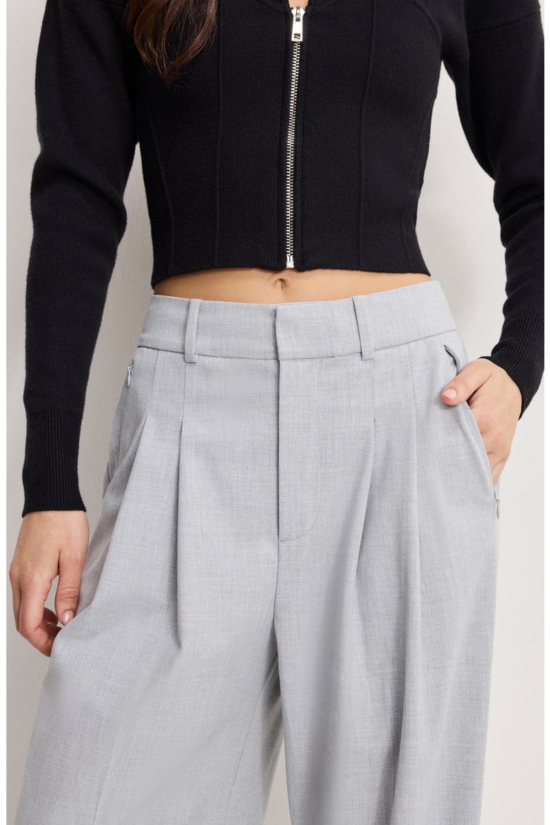 Essential Wide Leg Suiting Pants, Alternate, color, CROSSHATCH GREY