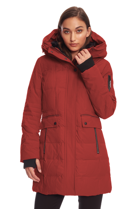KOOTNEY - Vegan Down Mid-Length Parka Coat