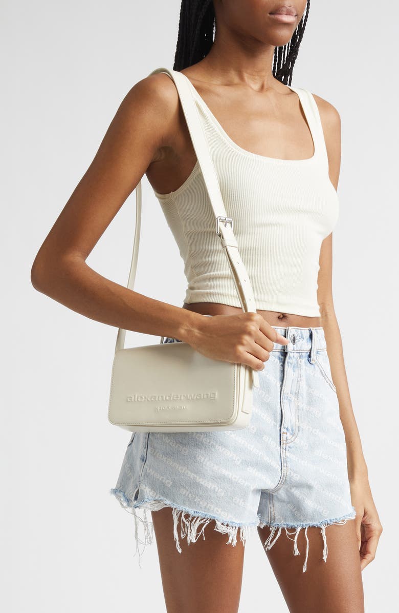 Alexander Wang Punch Leather Crossbody Bag, Alternate, color, Vanilla