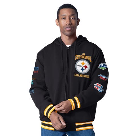 Men's G-III Sports by Carl Banks  Black Pittsburgh Steelers Power Forward Commemorative Full-Zip Hooded Jacket
