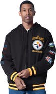 G-III SPORTS BY CARL BANKS Men's G-III Sports by Carl Banks  Black Pittsburgh Steelers Power Forward Commemorative Full-Zip Hooded Jacket