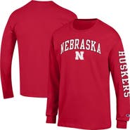 Champion Men's Champion Scarlet Nebraska Huskers Arch Over Logo 2-Hit Long Sleeve T-Shirt