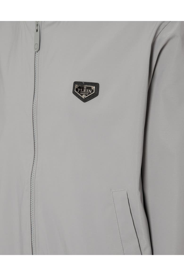 Nylon Bomber Jacket Men, Alternate, color, grey