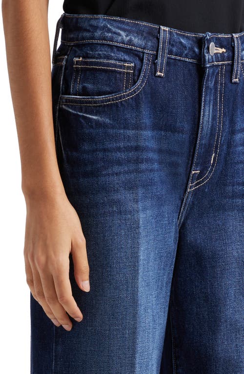 L Agence Miley Ultra High Rise Wide-leg Cuffed Jeans In Red