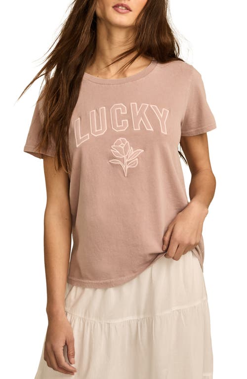 LUCKY BRAND LUCKY BRAND LUCKY TONAL APPLIQUÉ COTTON GRAPHIC T-SHIRT 