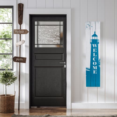 Northlight Weathered Lighthouse "welcome" Porch Board Sign Decoration In Blue