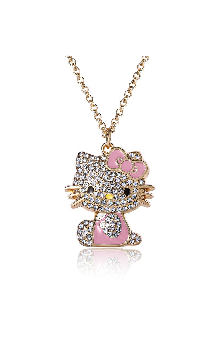 Crystal Pendant Necklace, Main, color, Pink