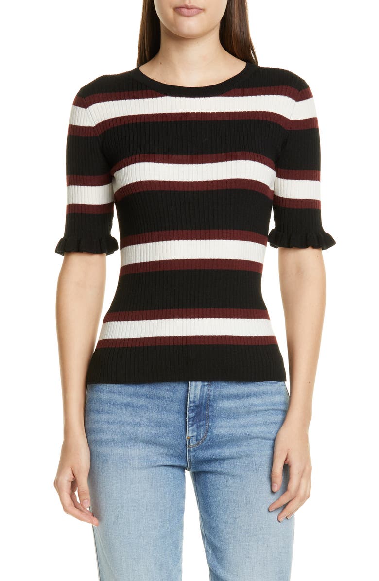 FRAME '70s Ruffle Cuff Wool Blend Sweater, Main, color,