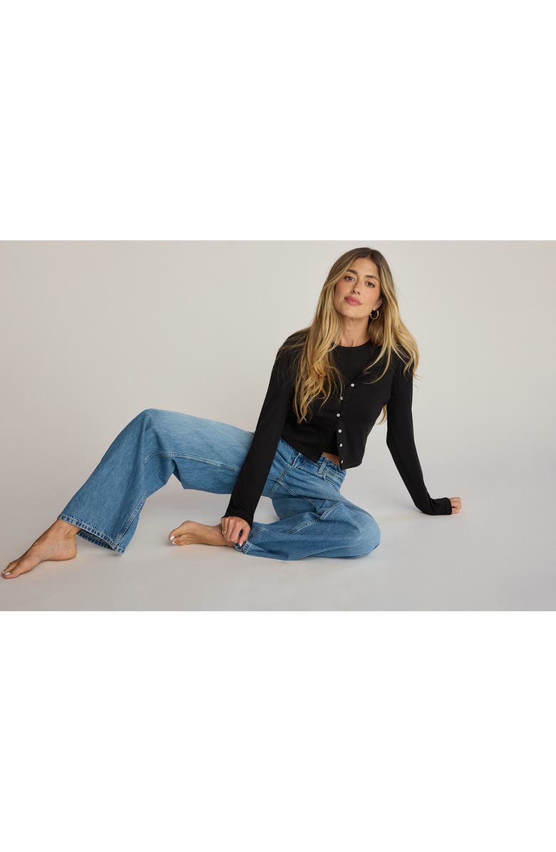 Sunday Ritual Crop Cardigan, Alternate, color, Black