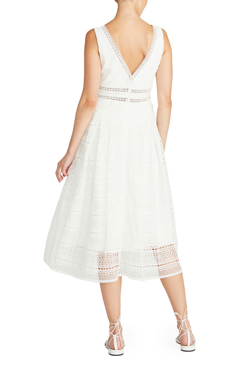ML Monique Lhuillier Sleeveless Lace Midi Dress, Alternate, color,