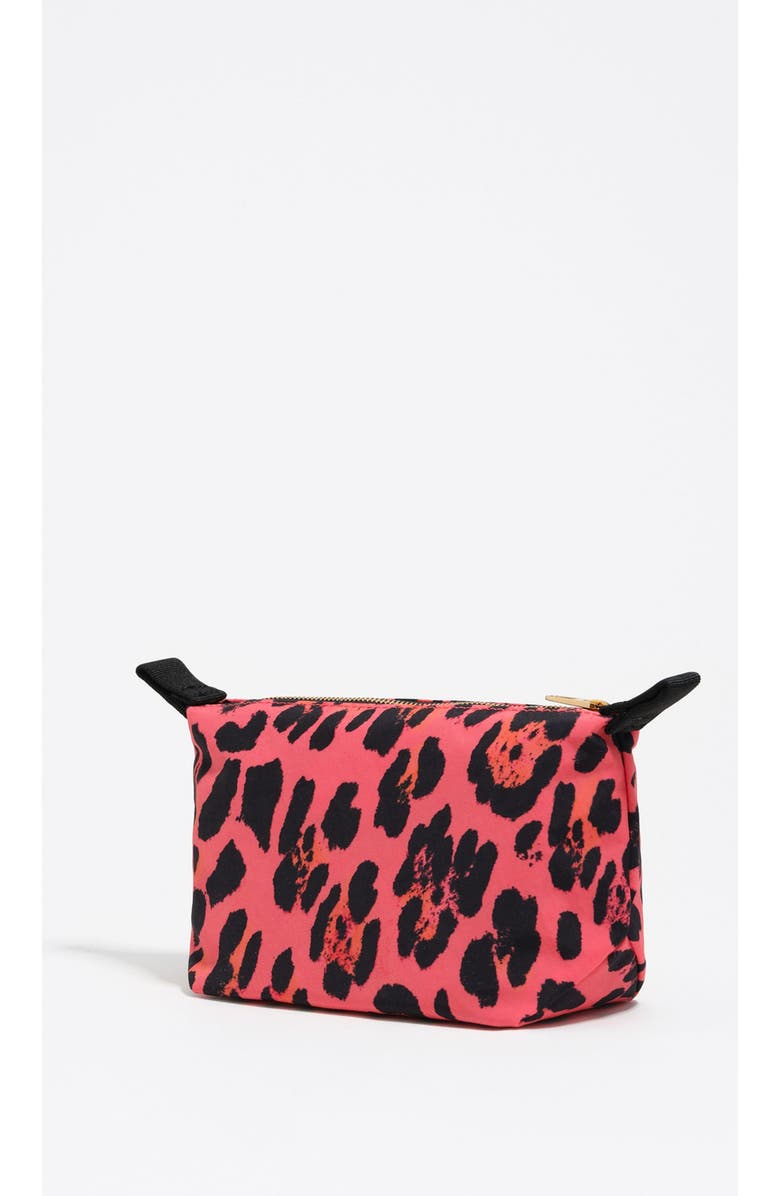 Bimba y Lola Big Electric Leopard print nylon make-up case, Alternate, color, Leopard Electric Pink