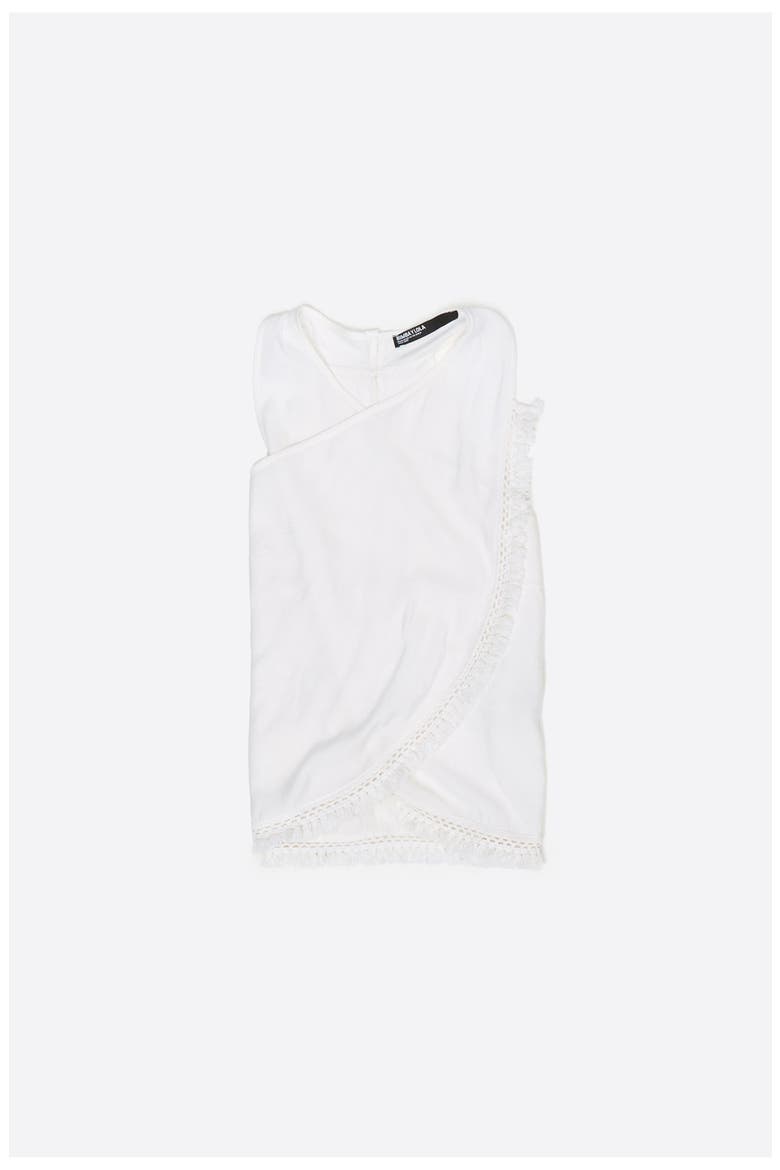 Fringed Wrap Top, Alternate, color, WHITE