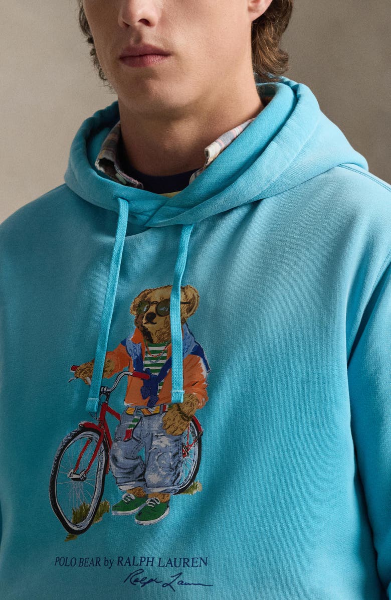 Polo Ralph Lauren Polo Bear Graphic Hoodie, Alternate, color, Perfect Turquoise- Summer Bear