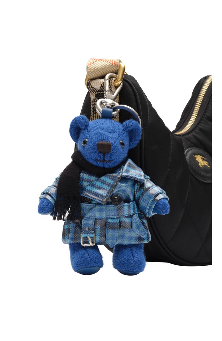 Burberry Thomas Bear Charm, Alternate, color, Blue