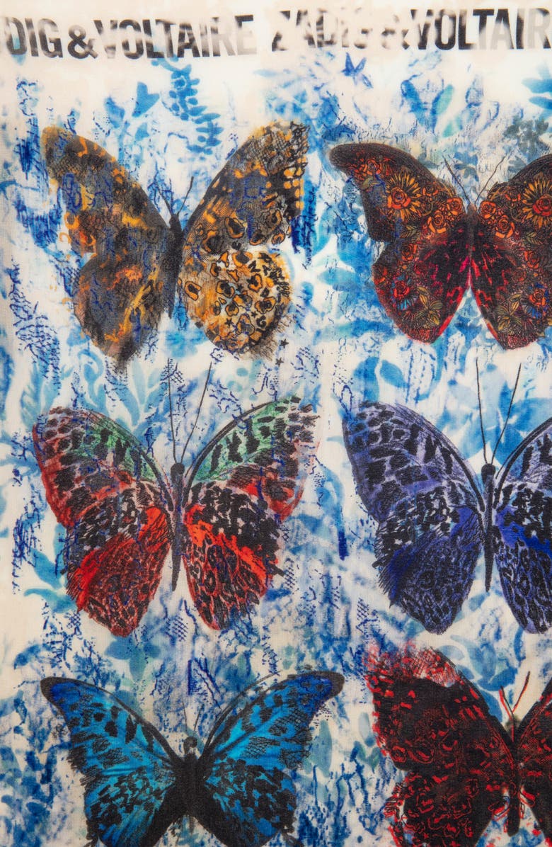 Zadig & Voltaire Blondie Vivid Flight Silk Scarf, Alternate, color, 