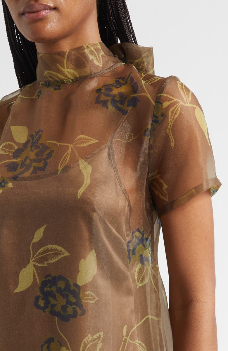 STAUD Calluna Floral Chiffon Dress, Alternate, color, Vintage Floral