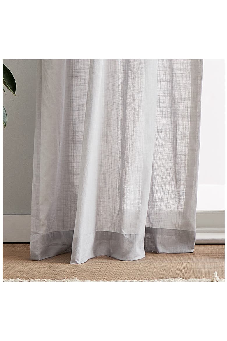 Set of 2 Sheer Cotton Window Panels, Alternate, color, SILVER