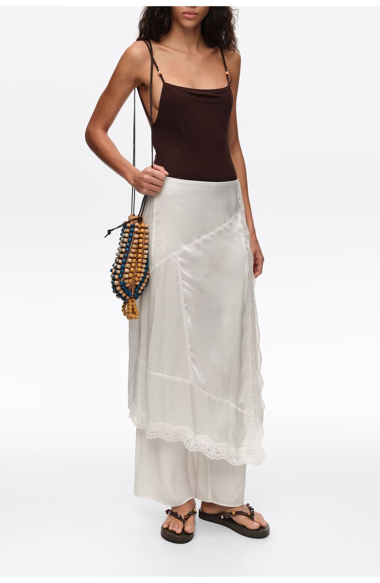 Bimba y Lola Viscose Lace Skort, Alternate, color, Off White