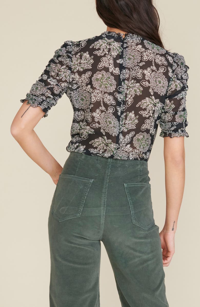 Veronica Beard Natuka Floral Print Silk Blouse, Alternate, color, 