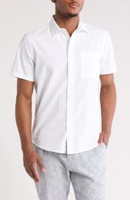 14th & Union Seersucker Short Sleeve Cotton Button-Up Shirt