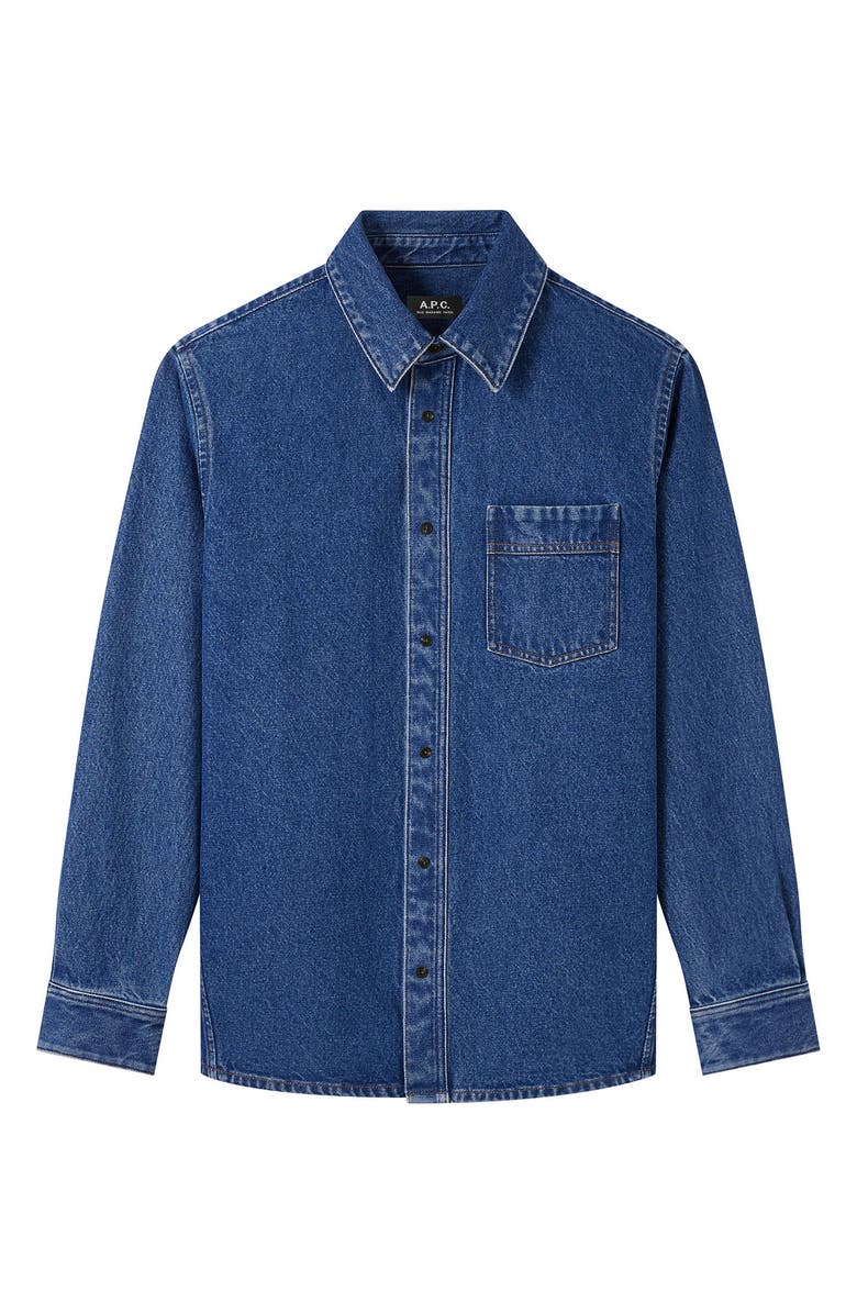 A.P.C. Cyril Denim Button-Up Overshirt, Main, color,