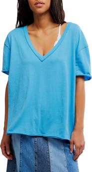 Free People Nina V-Neck Cotton T-Shirt