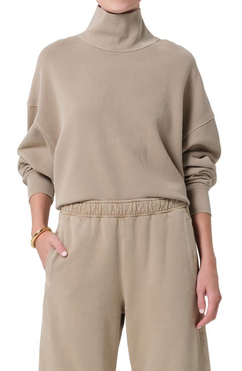 Jemma Cotton Blend Mock Neck Sweatshirt