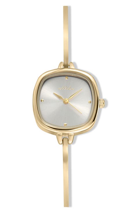 Square Case Slim Strap Watch