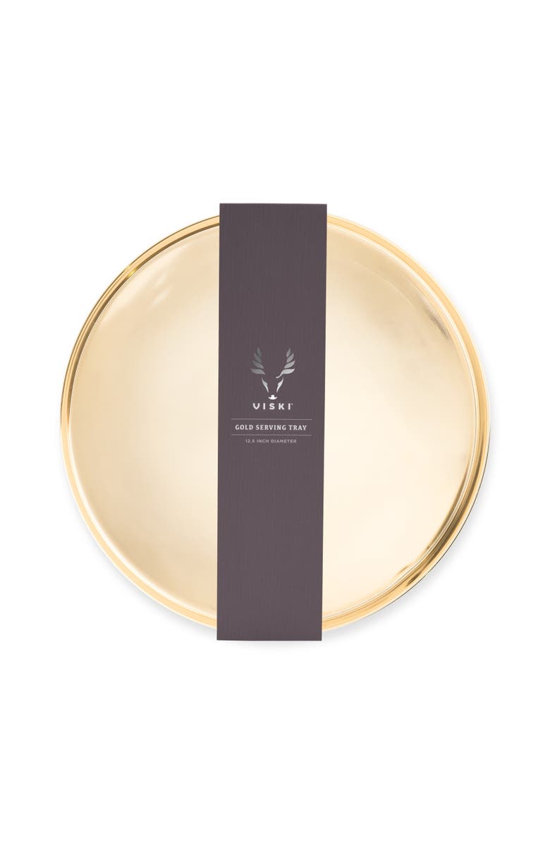 Viski Belmont Round Serving Tray, Alternate, color, Gold