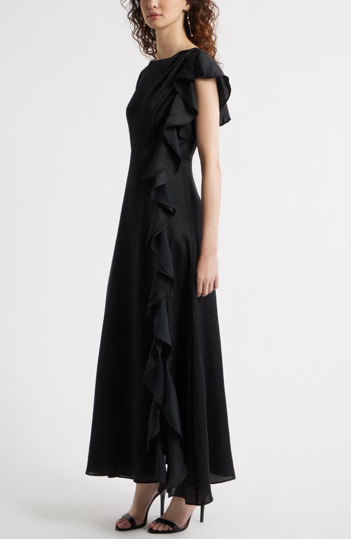 Chelsea28 Asymmetric Ruffle A-line Dress In Black