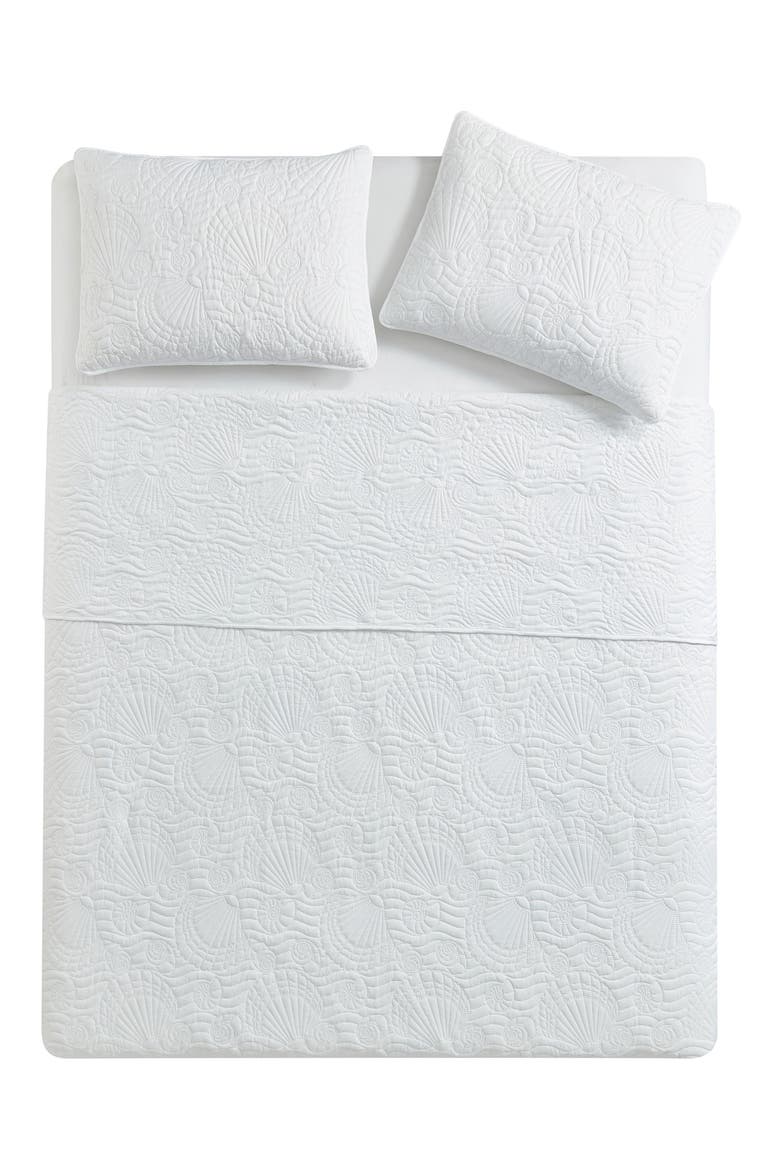 Ocean Solid 3-Piece Quilt Set, Main, color, WHITE
