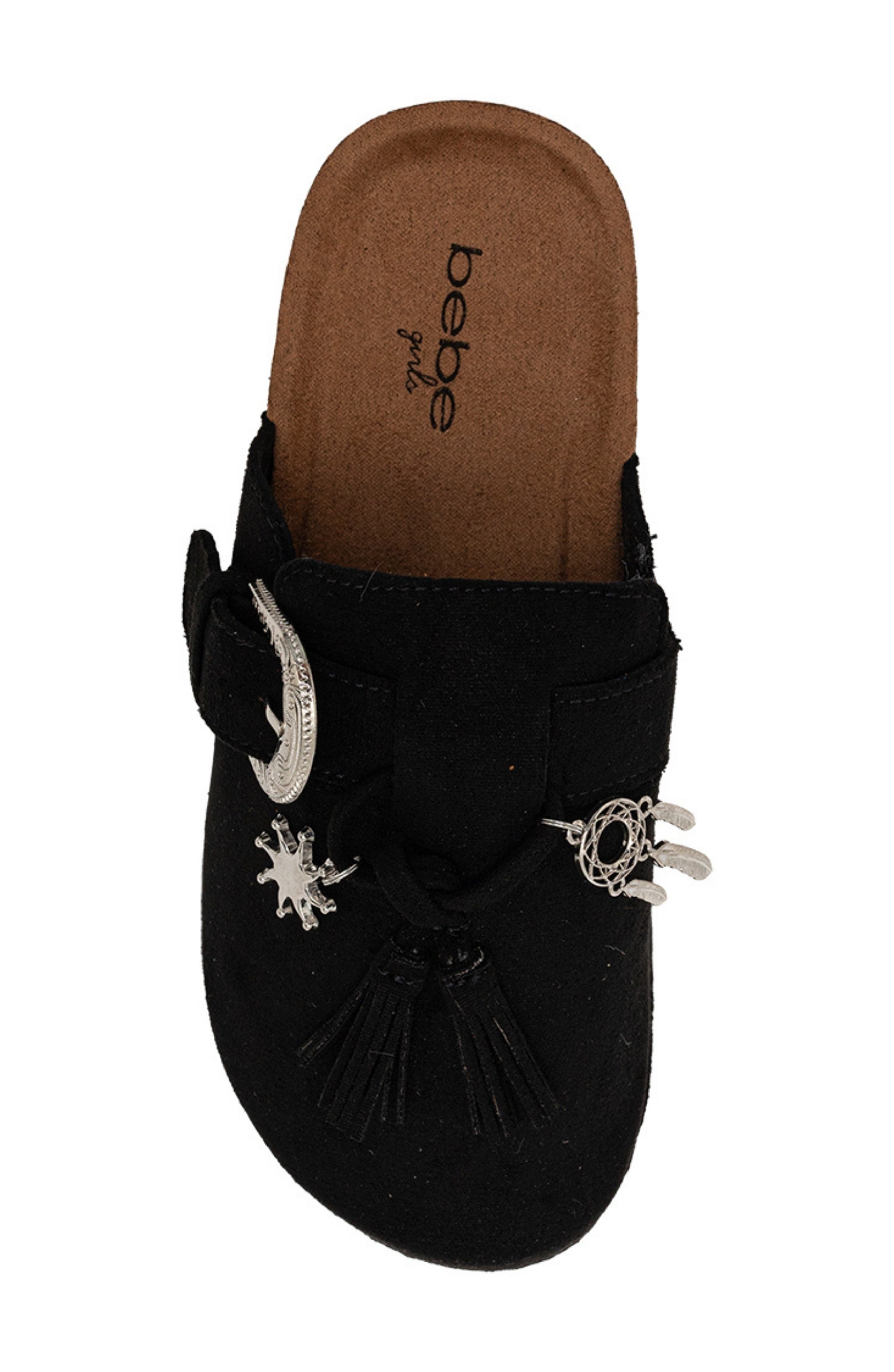 bebe Kids' Western Buckle Clog, Alternate, color, Black